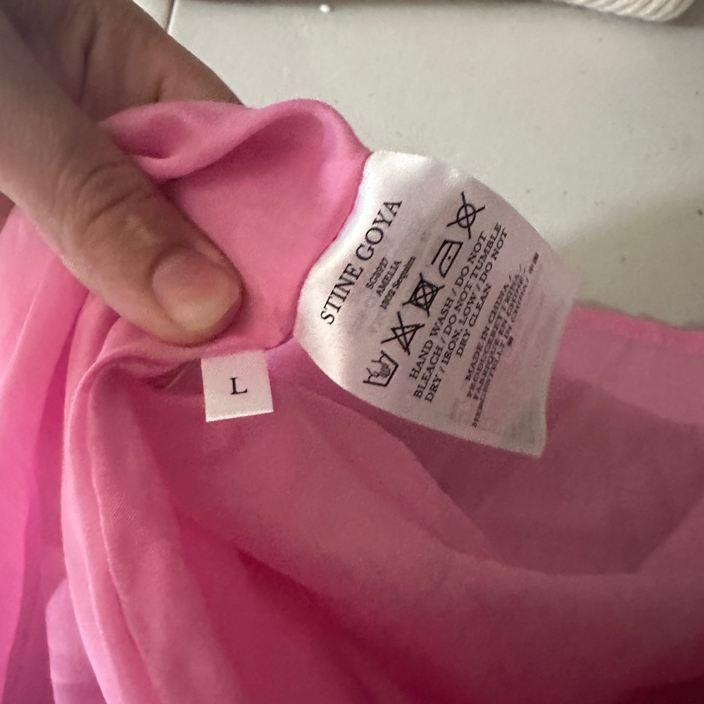 Stine Goya Amelia Dusty Pink Sequin Babydoll Puff Sleeve Midi Dress NWT - Picture 10 of 10